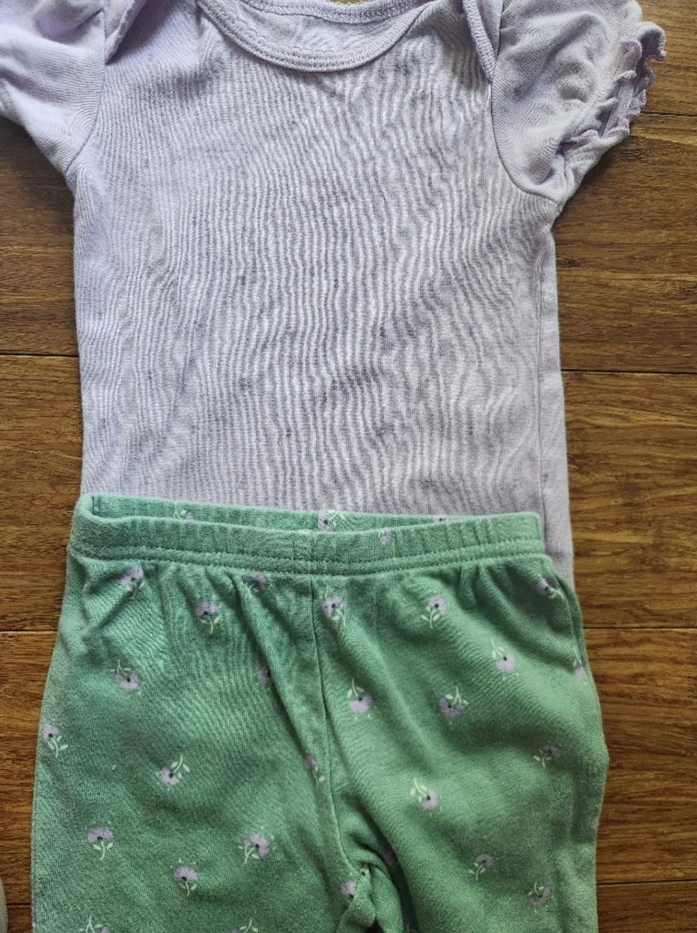 Carter's Baby Girls Short Sleeve Bodysuit And Pants Sets-Purple, Green, 12 Month